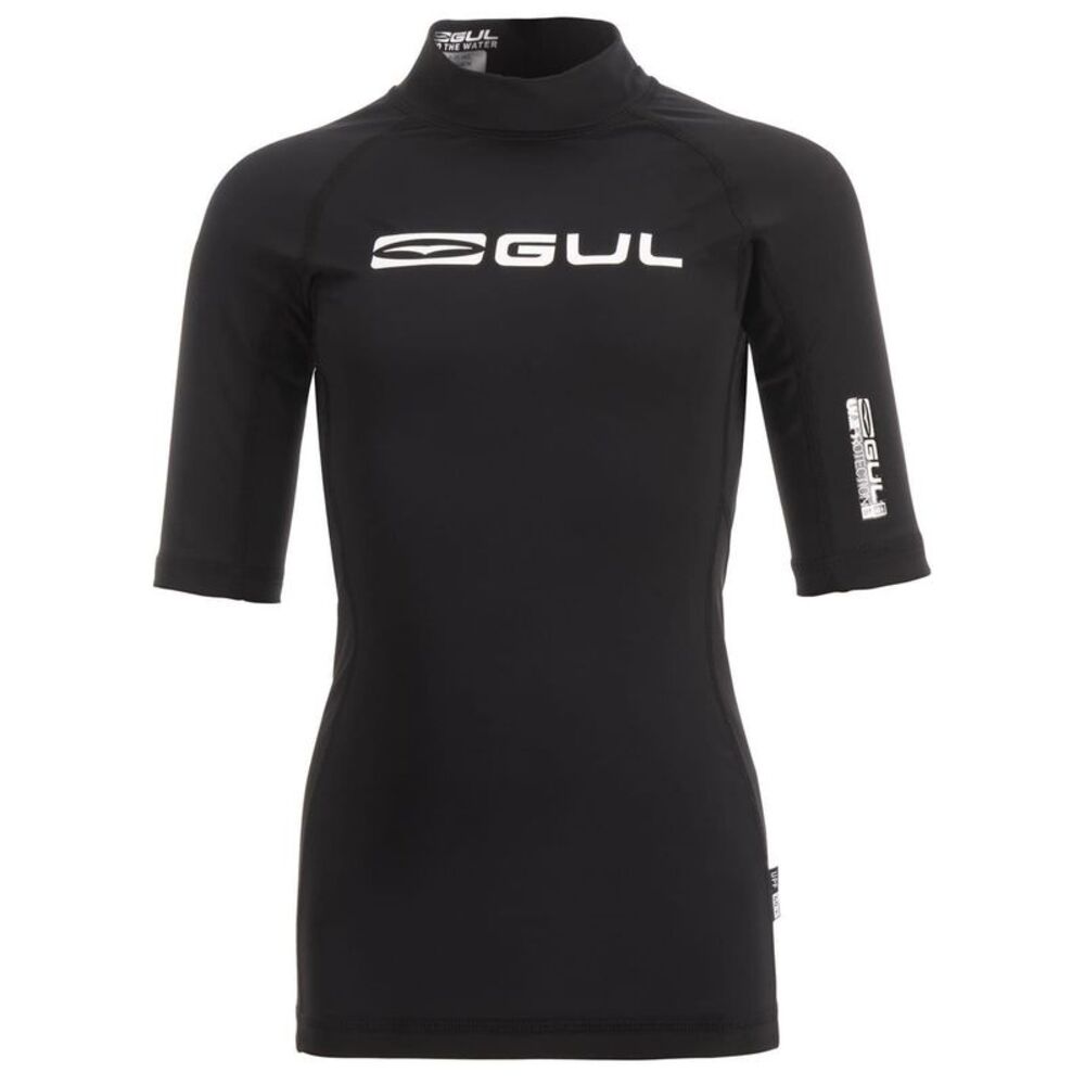 Gul Childrens/Kids Short-Sleeved Rash Guard / Black